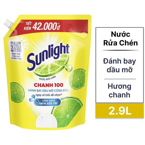 Nước rửa chén Sunlight chanh 2.9 lít