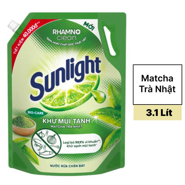 Nước rửa chén Sunlight matcha 3.1 lít