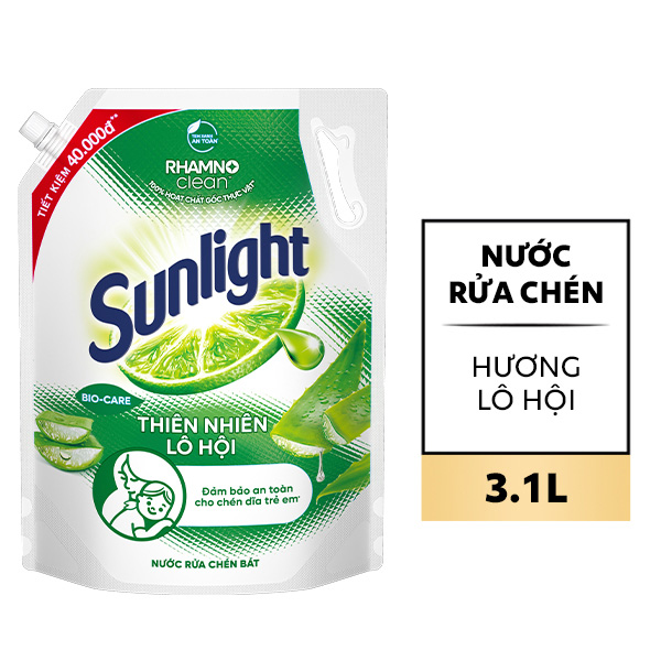 Nước rửa chén Sunlight lô hội 3.1 lít