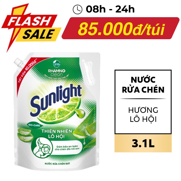Nước rửa chén Sunlight lô hội 3.1 lít