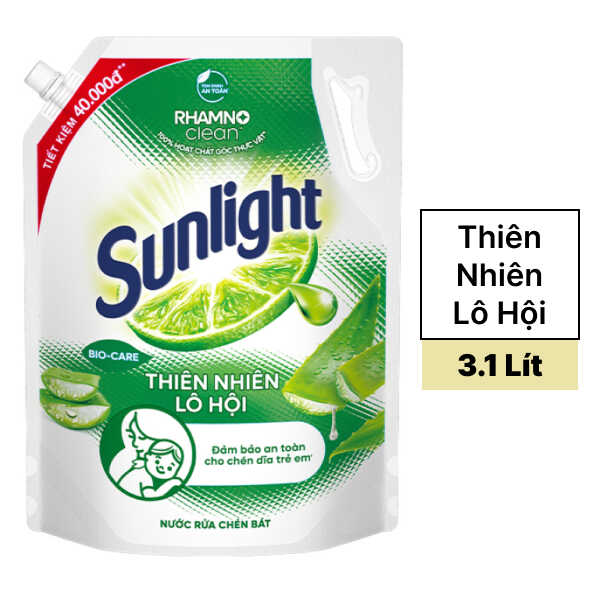 Nước rửa chén Sunlight lô hội 3.1 lít