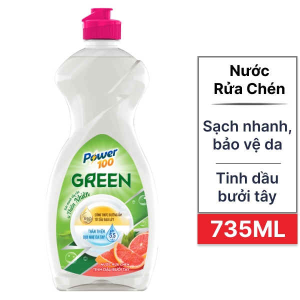 Nước rửa chén POWER100 bưởi tây 735ml