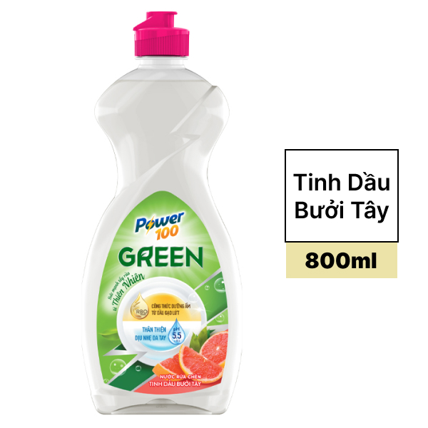 Nước rửa chén POWER100 bưởi tây 735ml