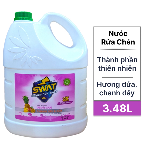 Nước rửa chén Swat chanh dây & dứa 3.6kg