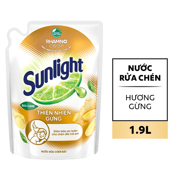 Nước rửa chén Sunlight gừng 1.9 lít