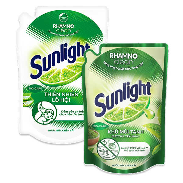 Nước rửa chén Sunlight matcha trà Nhật và muối khoáng lô hội 1.9 lít