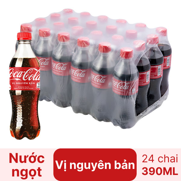 Thùng 24 chai nước ngọt Coca Cola 390ml