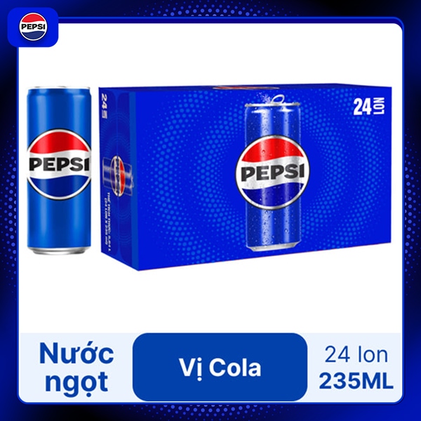 Thùng 24 lon Pepsi Sleek 235ml
