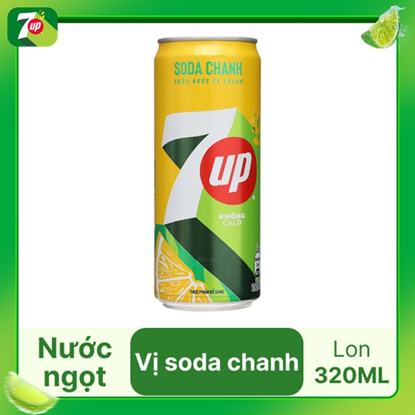 Nước ngọt soda chanh 7 Up lon 320ml