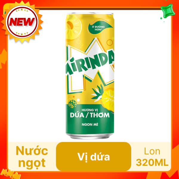 Nước ngọt Mirinda vị dứa lon 320ml