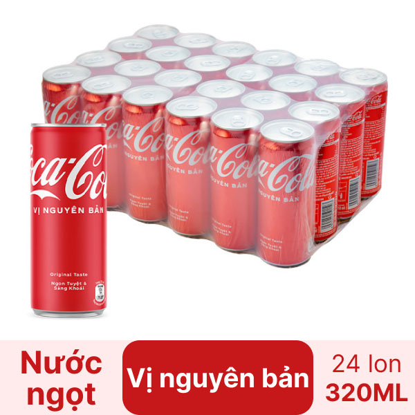 Thùng 24 lon nước ngọt Coca Cola 320ml