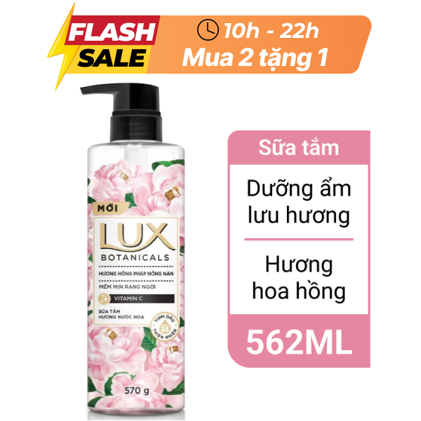 Sữa tắm Lux Botanicals hoa hồng Pháp 562ml