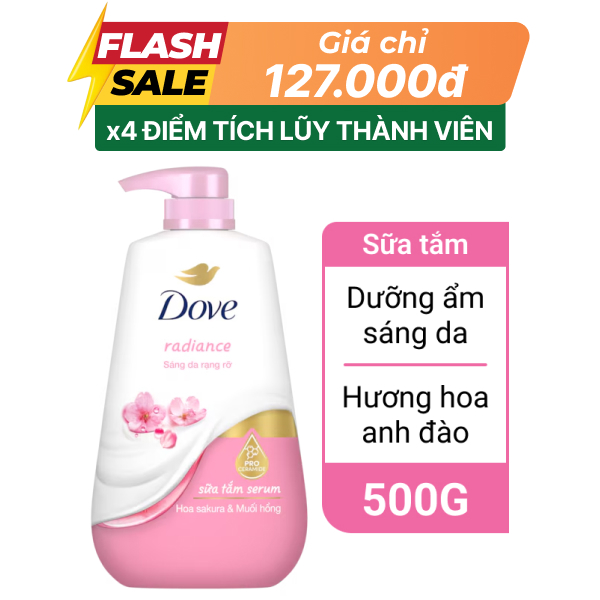 Sữa tắm Dove Radiance hoa Sakura 500g