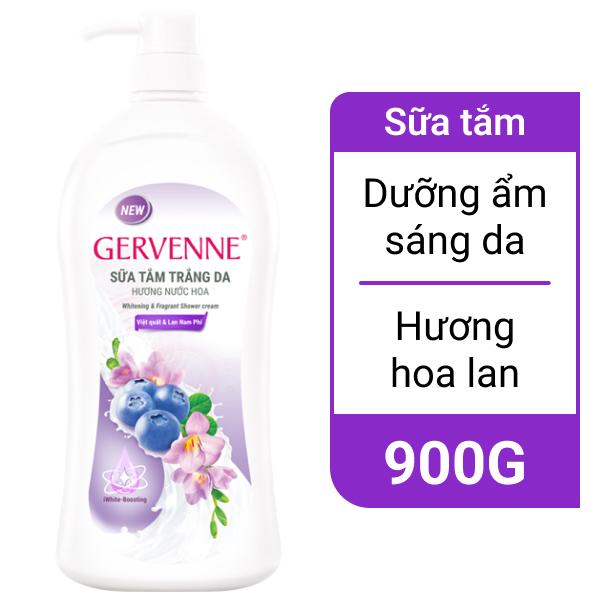 Sữa tắm trắng da Gervenne hương việt quất & lan Nam Phi 900g