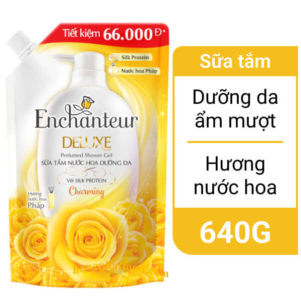 Sữa tắm nước hoa dưỡng da Enchanteur Deluxe Charming 640g