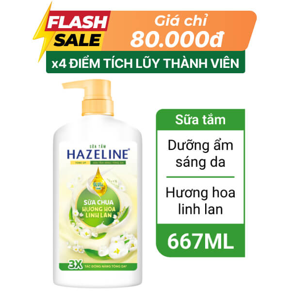 Sữa tắm nâng tông Hazeline hoa linh lan 667ml