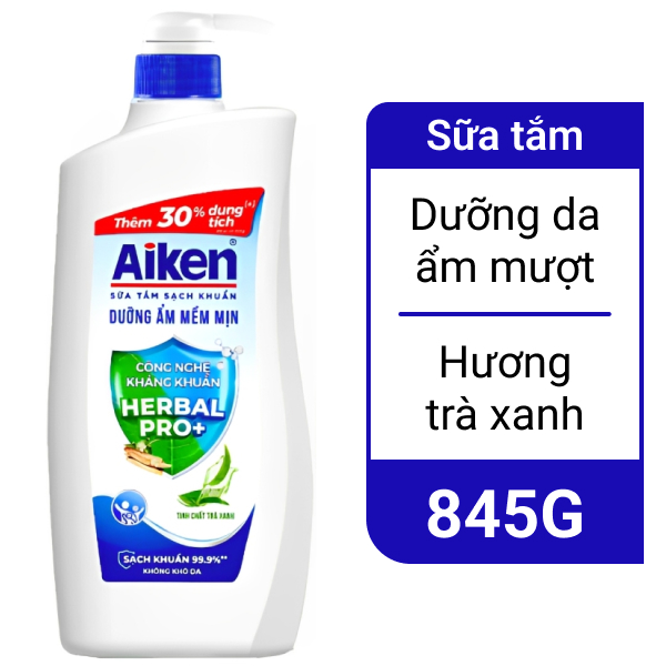 Sữa tắm sạch khuẩn Aiken dưỡng ẩm 845g