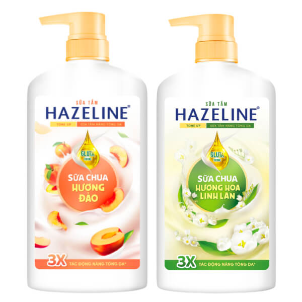 2 chai sữa tắm nâng tông Hazeline 667ml