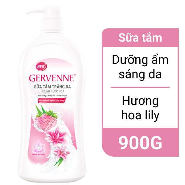 Sữa tắm trắng da Gervenne dâu tây & lily hồng 900g