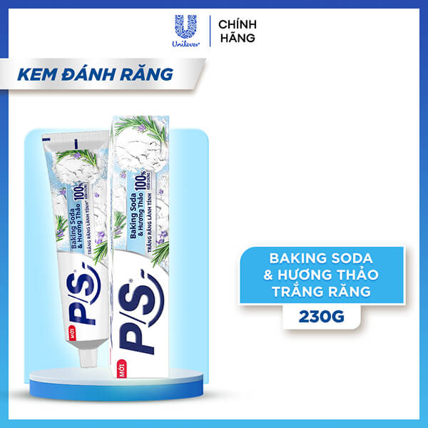 Kem đánh răng P/S baking soda hương thảo 230g