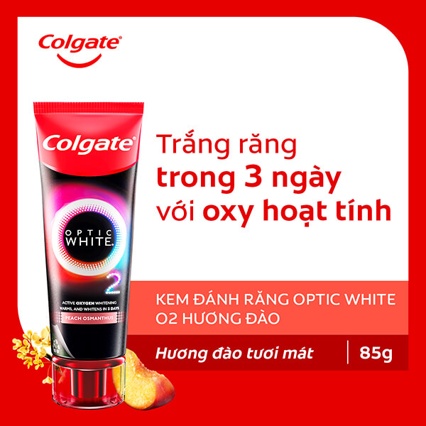 Kem đánh răng Colgate Optic White 02 đào 85g