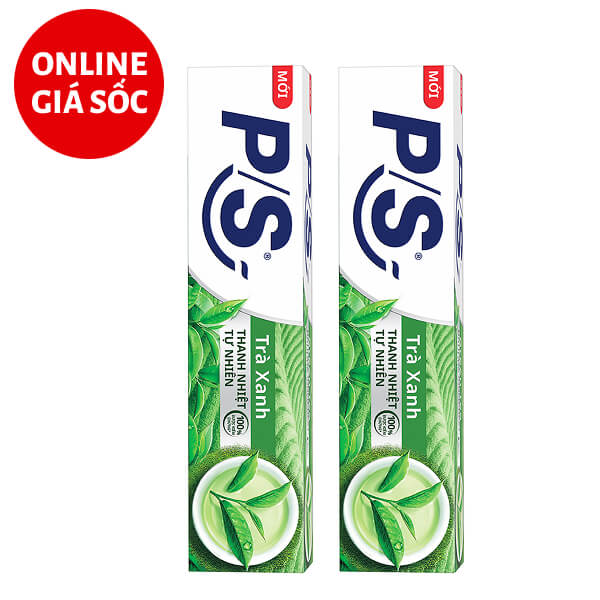 2 tuýp kem đánh răng P/S trà xanh 100g