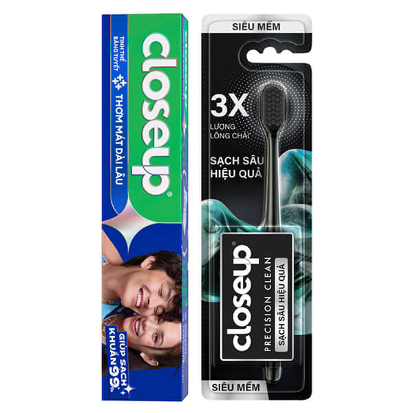 Kem đánh răng Closeup băng tuyết 230g & bàn chải Closeup Precision Clean