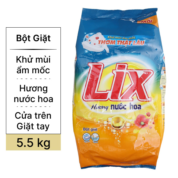 Bột giặt Lix hương nước hoa 5.5kg
