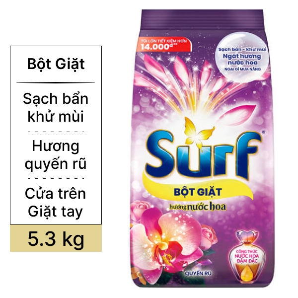 Bột giặt Surf thơm quyến rũ 5.3kg