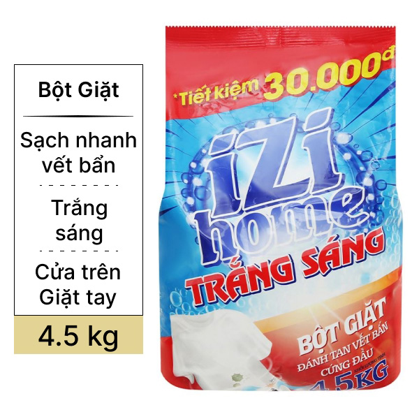 Bột giặt IZI HOME trắng sáng 4.5kg