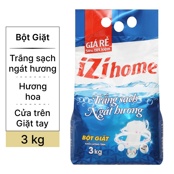 Bột giặt IZI HOME trắng ngát hương 3kg