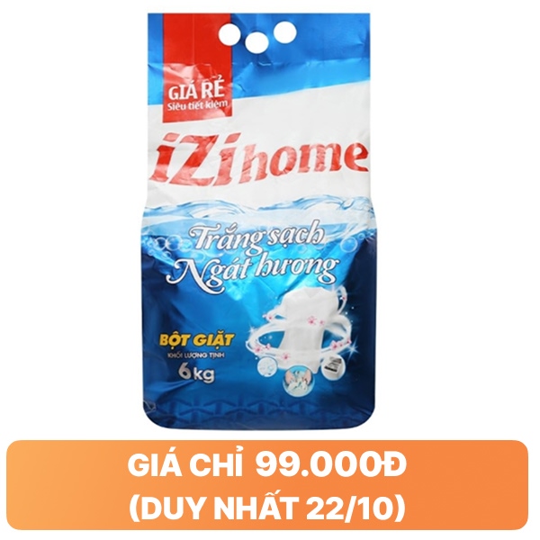 Bột giặt IZI HOME trắng ngát hương 6kg