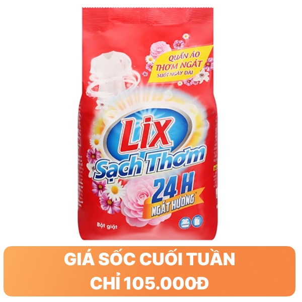 Bột giặt Lix sạch thơm 24h 5.5kg
