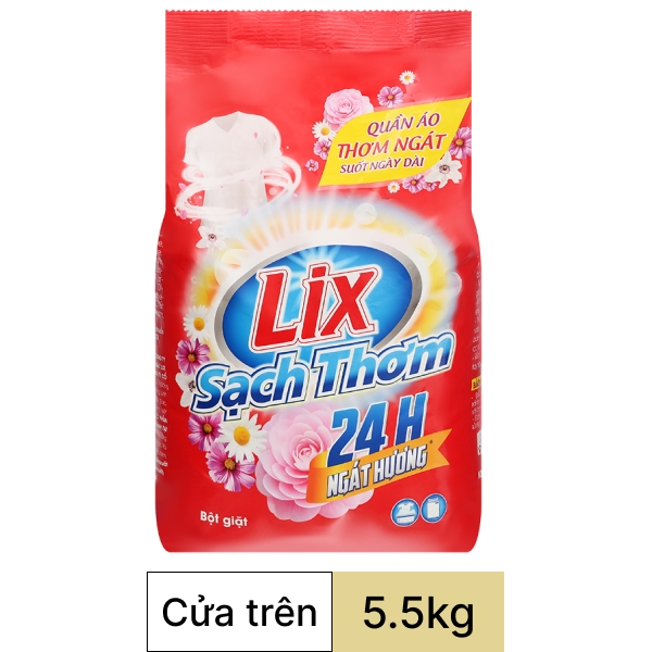 Bột giặt Lix sạch thơm 24h 5.5kg