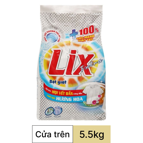 Bột giặt Lix Extra hương hoa 5.5kg