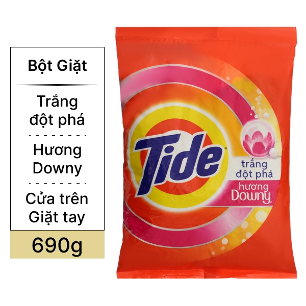Bột giặt Tide trắng đột phá hương Downy 690g