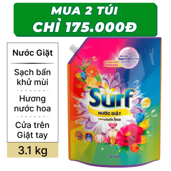 Nước giặt Surf hương nước hoa túi 3.1kg