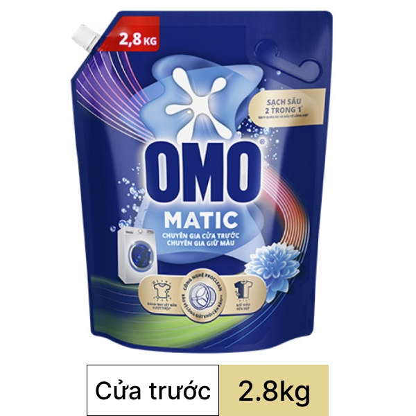 Nước giặt OMO Matic cửa trước bền màu 2.8kg