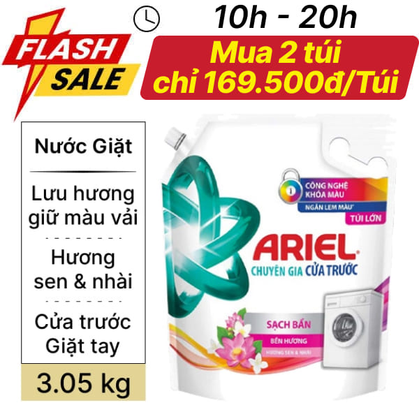 Nước giặt Ariel hương sen nhài 3.05kg