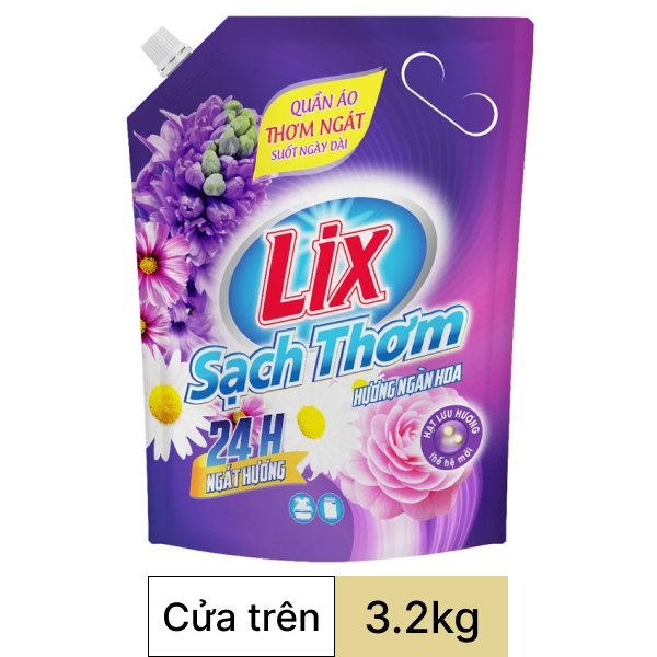 Nước giặt Lix sạch thơm ngàn hoa 3.2kg