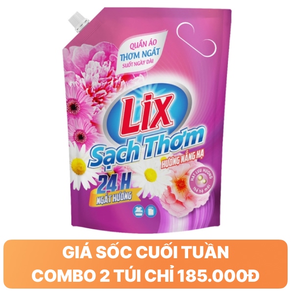 Nước giặt Lix sạch thơm nắng hạ 3.2kg