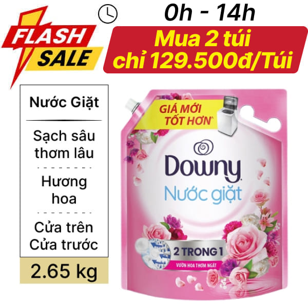 Nước giặt Downy vườn hoa thơm ngát 2.65kg