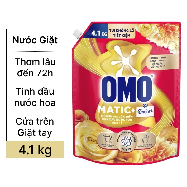Nước giặt OMO Matic tinh dầu thơm 4.1kg