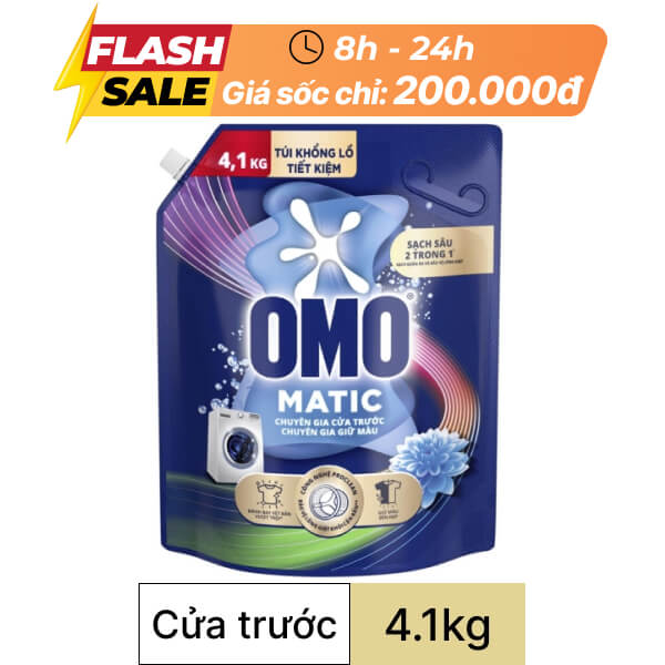 Nước giặt OMO Matic cửa trước bền màu 4.1kg