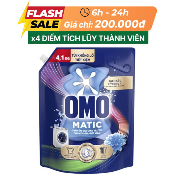Nước giặt OMO Matic cửa trước bền màu 4.1kg
