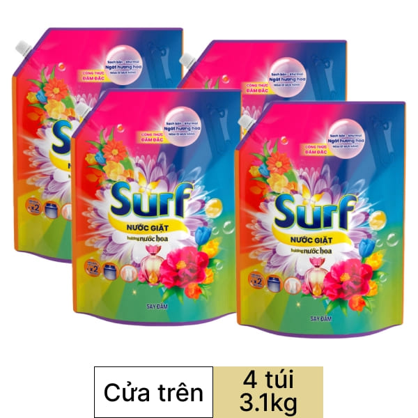 4 túi nước giặt Surf nước hoa 3.1kg