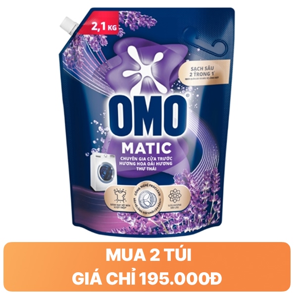 Nước giặt OMO Matic hoa oải hương 2.1kg