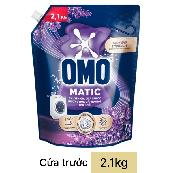 Nước giặt OMO Matic hoa oải hương 2.1kg