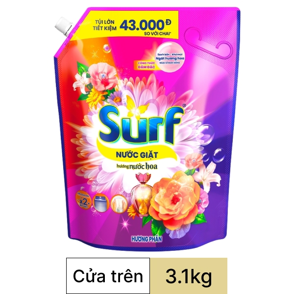 Nước giặt Surf nước hoa hương phấn 3.1kg