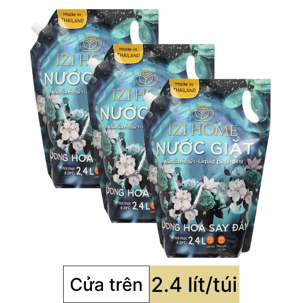 3 túi nước giặt IZI HOME hương hoa say đắm 2.4 lít